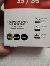 Generic Ink Cartridges (3) 35/36 Black & Color Unused picture