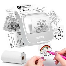 Mini Sticker Printer - Thermal Label Maker with 1 Roll Paper, Portable & Compact picture