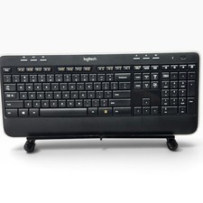 Logitech K520 Wireless Keyboard with USB Unifying Receiver Dongle Battery Cover picture