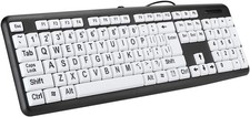 Elderly Keyboard, Large Print Computer Keyboard, 104 Keys QWERTY, High Contra... picture