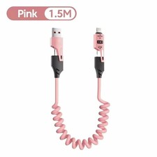 4 in 1 65W Spring USB Charging Cable 6A Fast Charger for iPhone USB C Devices picture