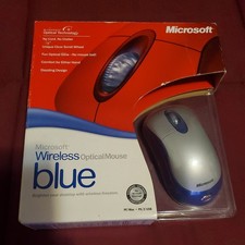 Microsoft Wireless Optical Scroll Mouse Blue Left or Right Hand K80-00004 NEW picture