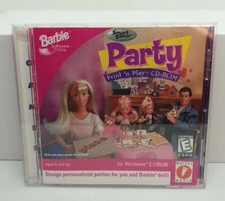 Vintage Mattel 1997 Barbie Party Print 'n Play CD-ROM PC Game - FAST SHIPPING picture