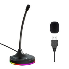 USB Computer Microphone with Mute Button and RGB Lighting,Plug&Play Mic for C... picture