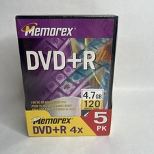 Memorex DVD-R 4x SPEED 4.7GB Capacity 120 Minutes 5 pack Brand New Wrapped picture