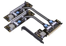 JMT ADT-F36B-F37B-D8S PCI-e 4.0 X16 to X8 MCIO Bifurcation Adapter 50cm picture