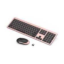 seenda Rechargeable Wireless Keyboard Mouse Combo Full Size Cordless Keyboard... picture