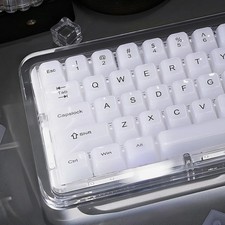 Cute White Jelly Keyboard Keycaps Fits 60/65/75/100 Percent Layout picture