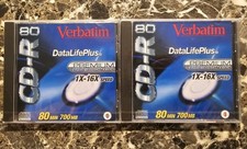 4 pack Verbatim 700MB/80 Min CD-R Disc W/ Jewel Case 1X-16X Speed AZO Blue picture