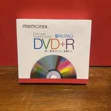5-Pack Memorex DVD+R 8.5GB Dual-Layer Disks 5/Pkg - NEW Sealed picture