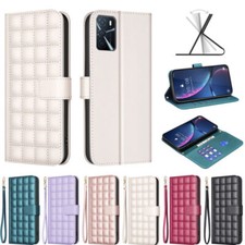 Luxury Strap Grid PU Leather Wallet Cover Case For A33 A53 A13 A05S A15 A24 A25 picture