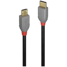 LINDY 36890 USB 2.0 Cable USB-C Plug, USB-Micro-B Plug 0.50m Black, Gray picture