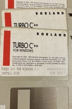 Borland Turbo C++ programming software 1.44 FD Windows 3.1. 7 disk set picture