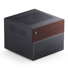 JONSBO N4 Mini NAS PC Case MicroATX 6+2 HDD Bays SFX Walnut Panel picture