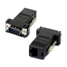 chenyang 2 Pack RJ45 to VGA Adapter 15Pin Male Cat5 Cat6 Black picture