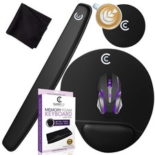 4 PCS Premium Wrist Rests Keyboard Mouse Pad Set Memory Foam Black picture