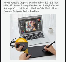 IMAGE Graphics Drawing Tablet 8.9 * 5.3 Inch with 8192 Levels Pen (SEALED) picture