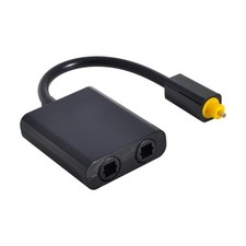 Dual Port Toslink Digital Optical Audio Splitter Adapter Fiber Optic Audio Ca... picture
