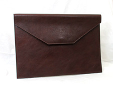 Leather Envelope Large Documents Briefcase Laptop Case 15x10