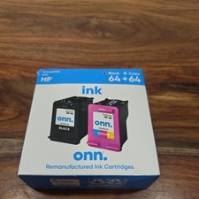 New ONN 64 Black & 64 Tri-Color Ink Cartridges Exp 12/2024 picture