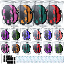16 Pack 3D Printer Filament Storage Box Set,4 L,Black Seal | Portable Sealed Fil picture