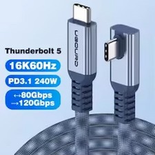 UGOURD Thunderbolt 5 USB4 Gen4 Cable 90 Degree Right Angle Elbow 80Gbps 16K picture