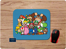 NINTENDO GAMING CHARACTERS COLLAGE ART MOUSE PAD DESK MAT MARIO LUIGI GOOMBA picture