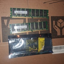 Samsung 512MB DDR PC3200 CL3 184-Pin DIMM RAM Matched Pair 2x M368L6423FTN Used picture