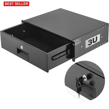 Rack Drawer 3U Lockable Server Case Black Alloy Steel 13.8 Deep Equipment picture