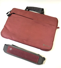 Tomtoc Maroon Protective/Padded Laptop Shoulder Bag w Luggage Strap 14