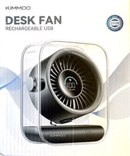 KIMMOO Rechargeable USB Desk Fan Quiet Table Fan with Turbo Small Black B13 picture