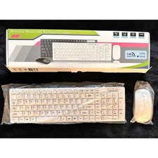 2.4G Slim Wireless Keyboard and Mouse Combo Set White NEW. picture