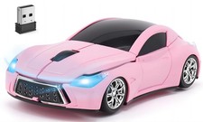 Pink Cute Sport Car Wireless Mouse Portable Lightweight Optical Cool Girly picture