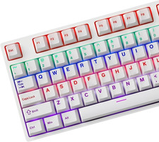 126 Keys White Shine through PBT Keycaps, Double Shot Cherry Profile Backlit Key picture