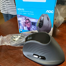 AOC MS610 Vertical Ergonomic Wireless Mouse Gray, 4800 DPI Optical, 6 Buttons picture