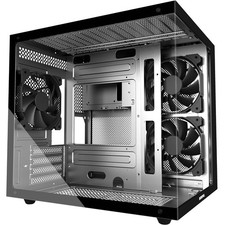 MOROVOL MATX PC Case Tempered Glass Panel 270° Gaming Case 3 Fans Included picture