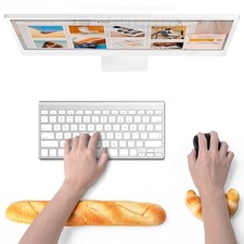Soft Toast Bread Baguette Shape Anti-Skid Keyboard Wrist Rest Support & Mouse... picture
