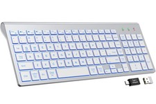 Wireless Keyboard 7Color Backlight Quiet Keys Rechargeable Windows Mac picture