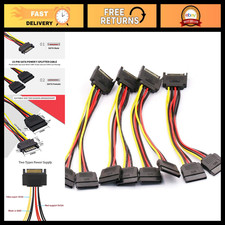4PCS 8In SATA 15Pin Male to Dual Female Power Splitter Cables for PC Hardware picture