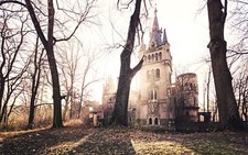 Landscape old building architecture trees gothic Custom Gaming Mat Desk picture