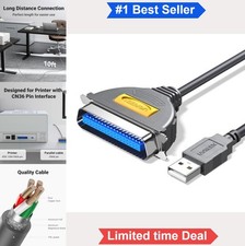 USB to Parallel Port Printer Cable 10 ft CN36 IEEE1284 12Mbps for PC Laptop picture