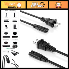 15ft AC Power Cord Cable 2 Pack for PS5, PS4, Xbox Series X/S, TV, Printer, IEC picture