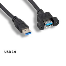 Kentek 1' USB 3.0 Type A Panel-Mount Cable M/F 28AWG 5Gbps Wall Plate High Speed picture