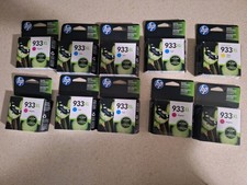 HP 933XL Color Ink Cartridges Cyan Magenta exp 2018 lot of 10 picture