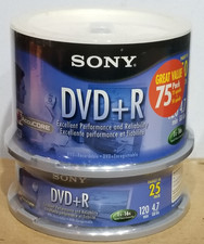 75 Pack Sony DVD+R DVDR 16X 4.7GB  - Sealed Spindle Pack picture