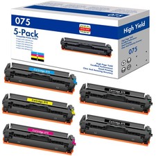  5 Pack 075 Toner Cartridge Set Compatible with Canon MF665CDW MF663Cdw LBP646Cd picture