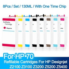 For HP 70 8PCS 130ml Empty Refillable Ink Cartridge For HP Z2100 Z3100/3200/5200 picture