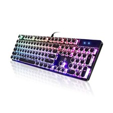 YSCP Typewriter Style Mechanical Gaming Keyboard RGB LED Backlit Wired Keyboa... picture