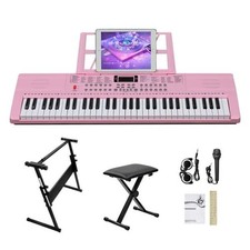 GEP-110 61 Key Lighting Keyboard with Piano Stand Piano Bench Built In Speake... picture
