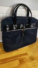 KNOMO London Hanover Navy Laptop Briefcase Work Bag Nylon Leather 13” Office picture